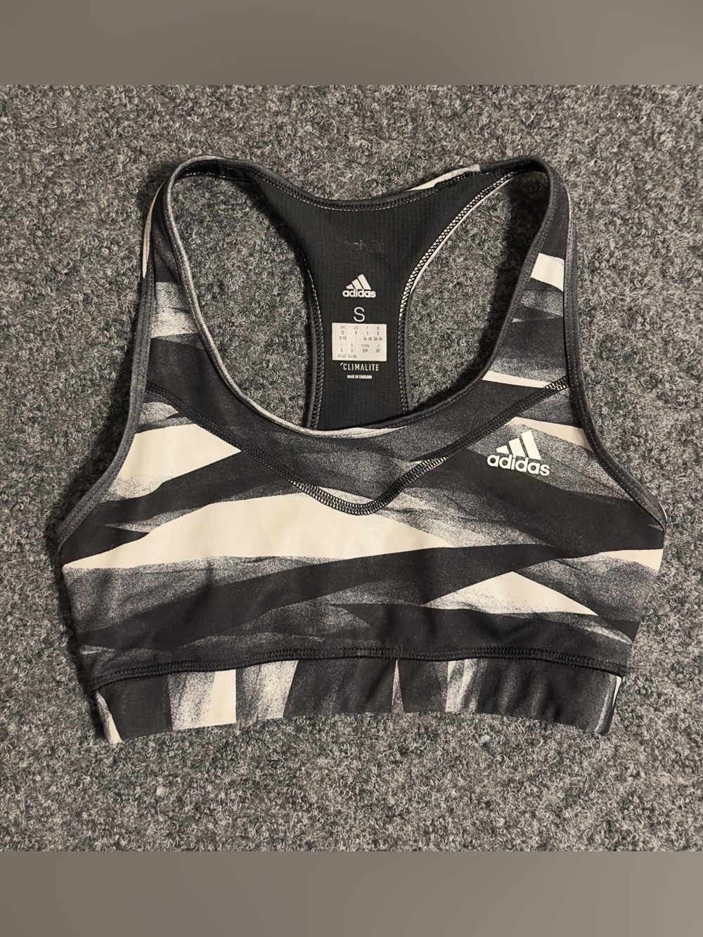 Adidas Climalite Geometric Racerback Sports Bra – Small